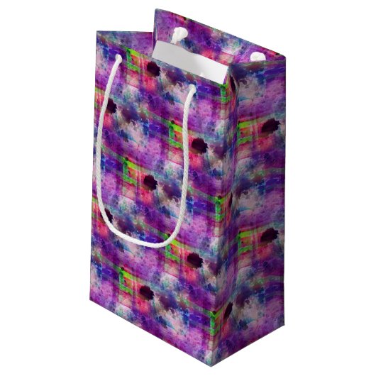 Petit Sac Cadeau Vert de conception, aquarelle pourpre de texture (Dos Angle)