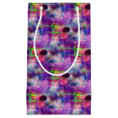 Petit Sac Cadeau Vert de conception, aquarelle pourpre de texture (Devant)