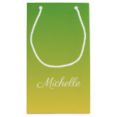 Petit Sac Cadeau Vert et jaune foncé personnalisé (Dos)