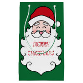 Petit Sac Cadeau Vert Noël père Noël (Devant)