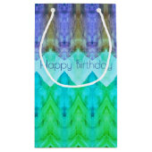 Petit Sac Cadeau Vert pourpre et Turquoise (Dos)