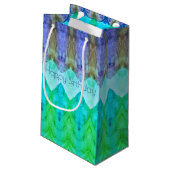 Petit Sac Cadeau Vert pourpre et Turquoise (Dos Angle)