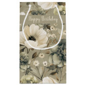 Petit Sac Cadeau Vert Sage Et Floral Crème (Dos)