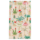 Petit Sac Cadeau Vibes de vacances tropicales Motif de Noël (Devant)