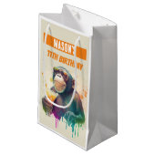 Petit Sac Cadeau Vibes d'été Singe - Anniversaire (Devant Angle)