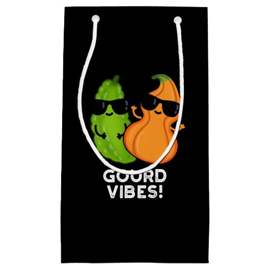 Petit Sac Cadeau Vibes Gourdes Funny Veggie Pun Dark BG (Devant)