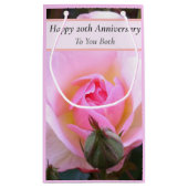 Petit Sac Cadeau Vingtième anniversaire de Mariage Parfait Rose ang (Dos)