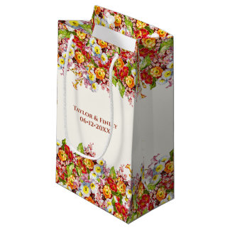 Petit Sac Cadeau Vintage Art Floral Motif Fleurs de printemps Primr