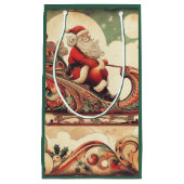 Petit Sac Cadeau vintage/caprical/père Noël/Noël (Devant)