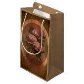 Petit Sac Cadeau Vintage Peonies (Devant Angle)