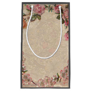 Petit Sac Cadeau Vintage Romance Couple : Antique Rose Girly Love