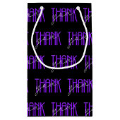 Petit Sac Cadeau violet et blanc merci (Dos)