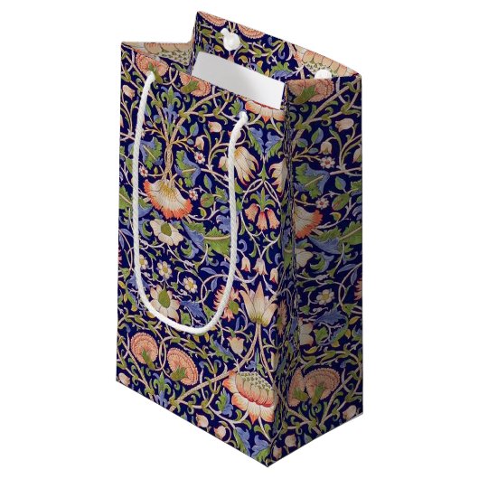 Petit Sac Cadeau Violet et Columbine, William Morris (Devant Angle)