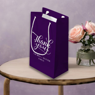 Petit Sac Cadeau Violet Remerciement de mariage minimaliste