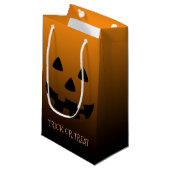 Petit Sac Cadeau visage de lanterne d'o de cric sur l'orange (Devant Angle)