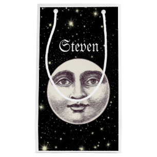 Petit Sac Cadeau Visage de pleine lune de l'homme de la lune vintag