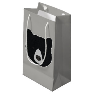 Petit Sac Cadeau Visage d'ours noir