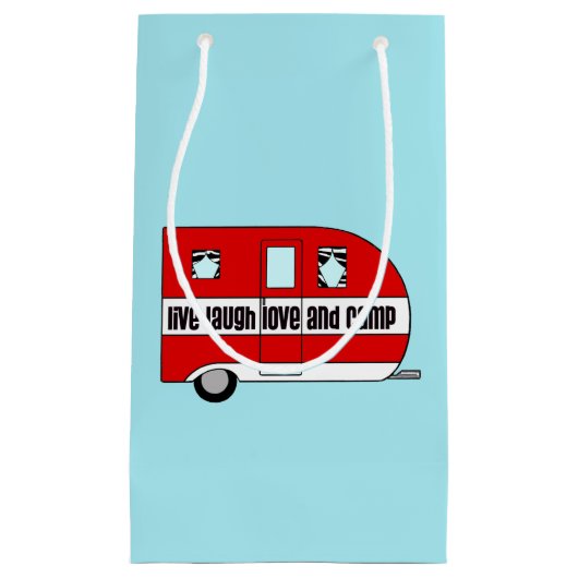 Petit Sac Cadeau Vivre, rire, aimer et Camp (Devant)