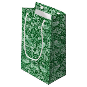Petit Sac Cadeau Voleur de fraises vert, William Morris
