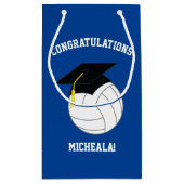Petit Sac Cadeau Volleyball Graduation Sports Blue (Dos)