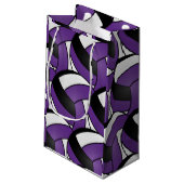 Petit Sac Cadeau Volleyballs violets, noirs et blancs (Dos Angle)