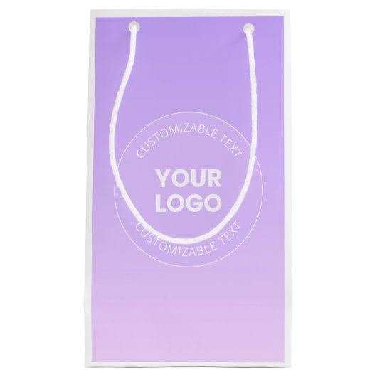 Petit Sac Cadeau Votre logo | Dégradé ombré lavande subtil (Devant)