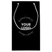 Petit Sac Cadeau Votre logo d'entreprise & Texte modifiable | Noir  (Dos)