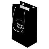 Petit Sac Cadeau Votre logo d'entreprise & Texte modifiable | Noir  (Dos Angle)