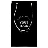 Petit Sac Cadeau Votre logo d'entreprise & Texte modifiable | Noir  (Devant)