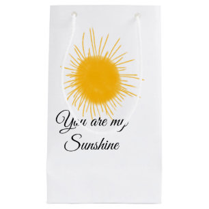 Petit Sac Cadeau vous êtes mon soleil jaune orange rayons de soleil
