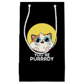 Petit Sac Cadeau Vous êtes Purrdy Funny Chat Pun Dark BG (Devant)