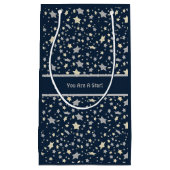 Petit Sac Cadeau Vous Êtes Une Étoile ! Élégant bleu moderne (Devant)