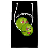 Petit Sac Cadeau Warrin Peace Funny Pea Pun Dark BG (Devant)