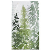 Petit Sac Cadeau Watercolor Pine Tree Forest Christmas (Dos)