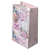Petit Sac Cadeau Watercolor roses et hydrangeas. (Dos Angle)