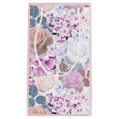 Petit Sac Cadeau Watercolor roses et hydrangeas. (Devant)
