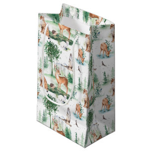Petit Sac Cadeau Watercolor Woodland Baby Animal Pattern