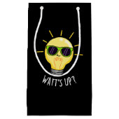 Petit Sac Cadeau Watts Up Funny Light Bulb Pun Dark BG (Devant)