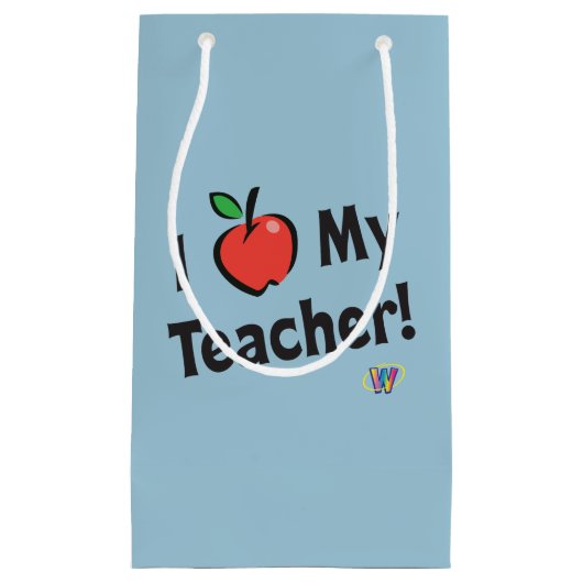 Petit Sac Cadeau Webkinz : J'aime mon professeur ! (Devant)