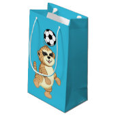 Petit Sac Cadeau Webkinz | Meerkat jouant au football (Dos Angle)