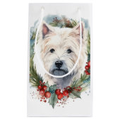 Petit Sac Cadeau West Highland White Terrier Wire de Noël (Devant)