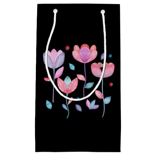 Petit Sac Cadeau Whimsical Flowers  (Devant)