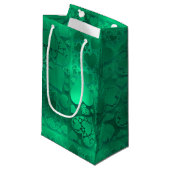 Petit Sac Cadeau Whimsical Green Graphic Heart Pattern Design (Devant Angle)