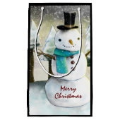 Petit Sac Cadeau Whimsman de neige en Dessin de Noël d'hiver (Devant)