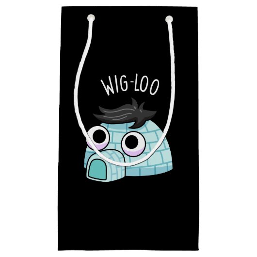 Petit Sac Cadeau Wig-loo Drôle de Pun Igloo Fond Sombre (Devant)