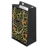 Petit Sac Cadeau William Morris Black Floral Art (Devant Angle)