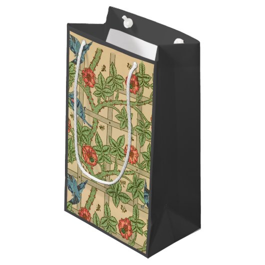 Petit Sac Cadeau William Morris Trellis Design classique de papier (Devant Angle)