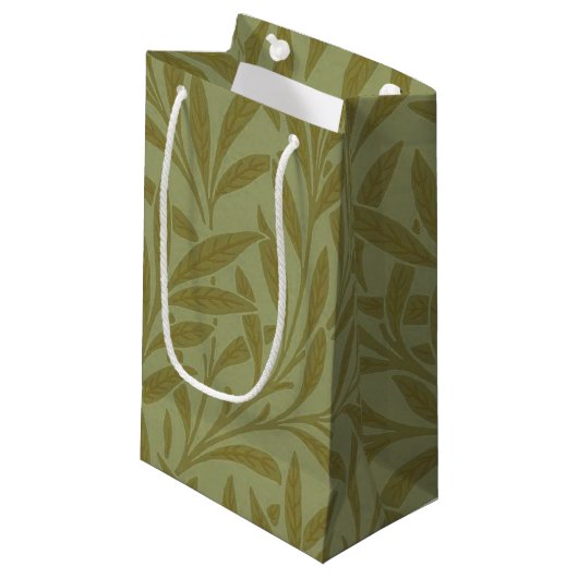 Petit Sac Cadeau William Morris Willow Antique Green Leaf Vine Art (Devant Angle)