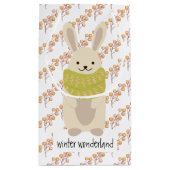 Petit Sac Cadeau Winter Rabbit With His Striped Scarf (Dos)