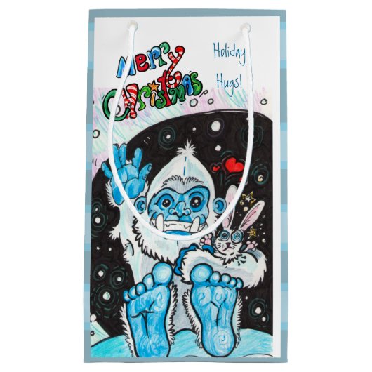 Petit Sac Cadeau Yeti Holiday Hugs (Devant)